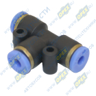 ATD901412 Фитинг (тройник) Т-образный; трубка ф 1/8"/ ф1/8"/ ф1/8" (цанга) пвх ATD