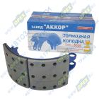 166520-3501090 Колодка тормозная (180мм) передняя с накладками; сварная (1 шт) длинн. накладка АККОР