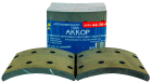 340-003-2441 (340-003-2442) Накладка тормозной колодки L=195х150х20 НЕФАЗ,КАМАЗ-6522 переднего моста MADARA; (комплект 8 шт. с заклепк.) АККОР