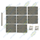 А0850 Накладка тормозная (200х150) СЗАП ось L1 (8 т.) (комплект 8 шт., с заклёпками) СЗАП 8357 АККОР