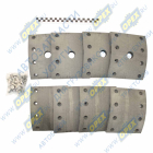 54326-3501105 Накладка тормозная (205х160) МАЗ,КрАЗ (к-т 8 накладок,64 заклеп.); (с отв. под пружину) АККОР