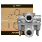 БАК.10454 Клапан ускорительный (Maх 1,0 МПа;резьба М22х1,5) ЗиЛ,КамАЗ,МАЗ; 9730010100 Порт 1 - M22x1,5 Порт 2 -2x M22x1,5 Порт 4 - M22x1,5 БелАК