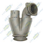 6522-1203035 Фитинг Тройник L=370х265 ф100/квадр фл 4отв.ф10/квадр фл 4отв.ф12 глушителя КАМАЗ