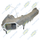 740.63-1115030-10 Патрубок кривой (1 изг. алюм.) L=700 3 флан. С/Ф 2 шпил. М8х1,25 4 шпил. М10х1,25, датч. давлен. и темп., клапан электромагнит., свеча накалив., КАМАЗ