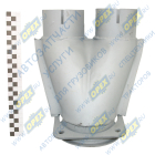 54115-1203035 Тройник L=260 квадратный фланец 4отв.ф10/2 выхода ф96 коробки переключ.газов к глушителю в сб.; (загнутый) Кукмор