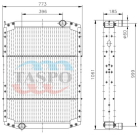 107T-1301010 Радиатор водяной автобус МАЗ-103,107,205,203; алюминиевый 1050х750х100; 2хd=60 ТАСПО