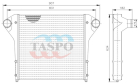 437137-1323010-001 Охладитель наддувочного воздуха ОНВ АМАЗ-206, МАЗ-4371,555035 алюм.(дв.DEUTZ Евро 4) ТАСПО