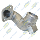 7601.1013734-01 Патрубок кривой (2 изг. алюм.) ф58 L=210 2 ромбич. флан. 44х70 2 отв. М8х1,25/65х98 2 отв. ф11 теплообменника; L=210; 2 ромбич.фланца/1вых.ф58 ЯМЗ