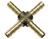 Фитинг (крестовина) соединитель шлангов ф6/6/6/6мм елочка Фитинг (крестовина) соединитель шлангов ф6/6/6/6мм елочка