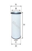 Фильтр воздушный A=121 B=105 C=17 D=112 H=381 Iveco, DAF F2500