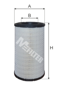Фильтр воздушный (элемент) ЭФВ внешний/основной A=208 B=106 H=421