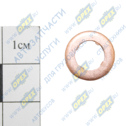 Кольцо С/И (медь) кв. сеч. 8х13 h=2,5 (4 внутр. зуба h=0.5) уплотнительное форсунки медь, ф8х13х2,5 (4 внутр. зуба h=0.5)