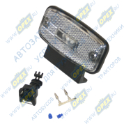 Фонарь габаритный белый светодиод 12/24в (колодка плоская 2 клеммы АМР) крепеж шпильки, между шпильками 50мм