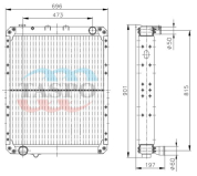 Радиатор под бачок, водяной 3-рядн. МАЗ Deitz ЕВРО-3