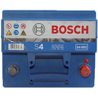 0 092 S40 020 Аккумулятор (АКБ) Обратная полярность 52 а/ч 207х175х190; S4 002 (Silver) 470А; S4 / Blue Bosch2