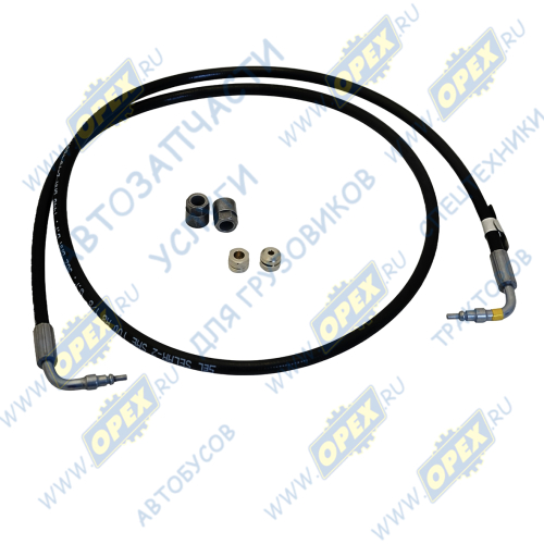 031.128 Шланг С/И 1/8" L=1270 без након./без након. (в компл-те гайки М12х1,5 К=12 штуцера М12х1 К=11) фитинги 90гр подъема кабины VOLVO FH/FM 2005- VOLVO FH Sampa