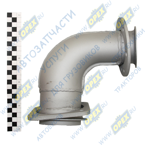 54115-1203010-30 Патрубок ф65/ф90 L1=162 L2=155 квадр.флан.4отв/кругл.фл 8отв.,приемный КАМАЗ-ЕВРО; 8 шпилек КАМАЗ