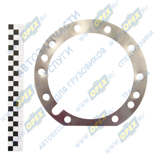 6520-2502053 Прокладка (сталь) ф165х220х0,1; 12отв.ф12 редуктора среднего моста КАМАЗ