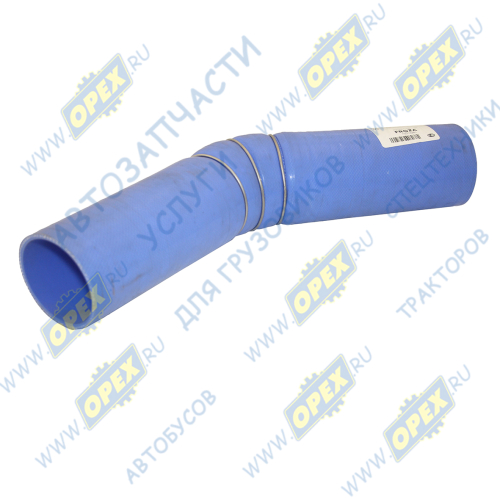 4308-1170132-05С Шланг (патрубок) кривой (1 изг.) ф75х83 L=450 (гофр. в метал. кольц.) подводящий СилКо
